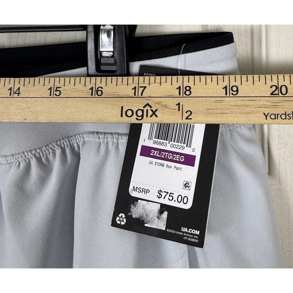 Under Armour Men's UA Storm Run Pants XXL Gray Zip Ankle Train‎ Athletic Soccer